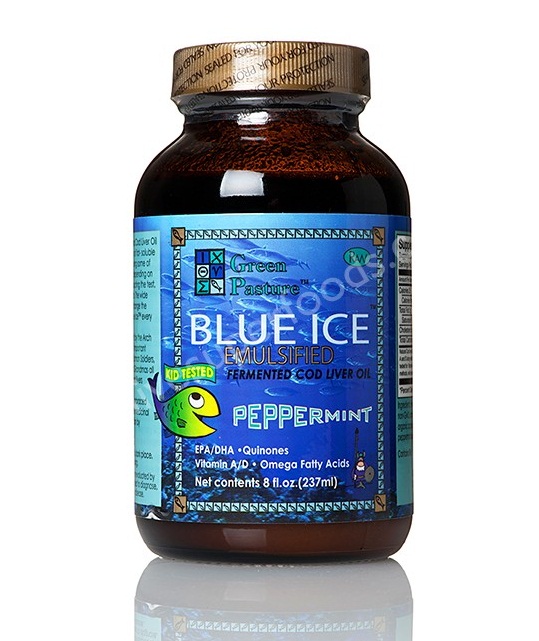 Blue Ice Emulsified Fermented Cod Liver Oil - Peppermint